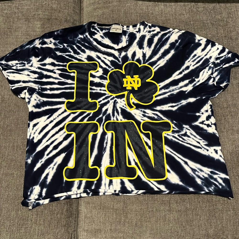 Never worn blue tie dye Notre Dame tee